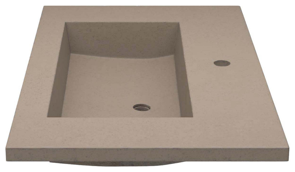 36" Capistrano Vanity Top with Integral Sink, Earth, Single Faucet Hole