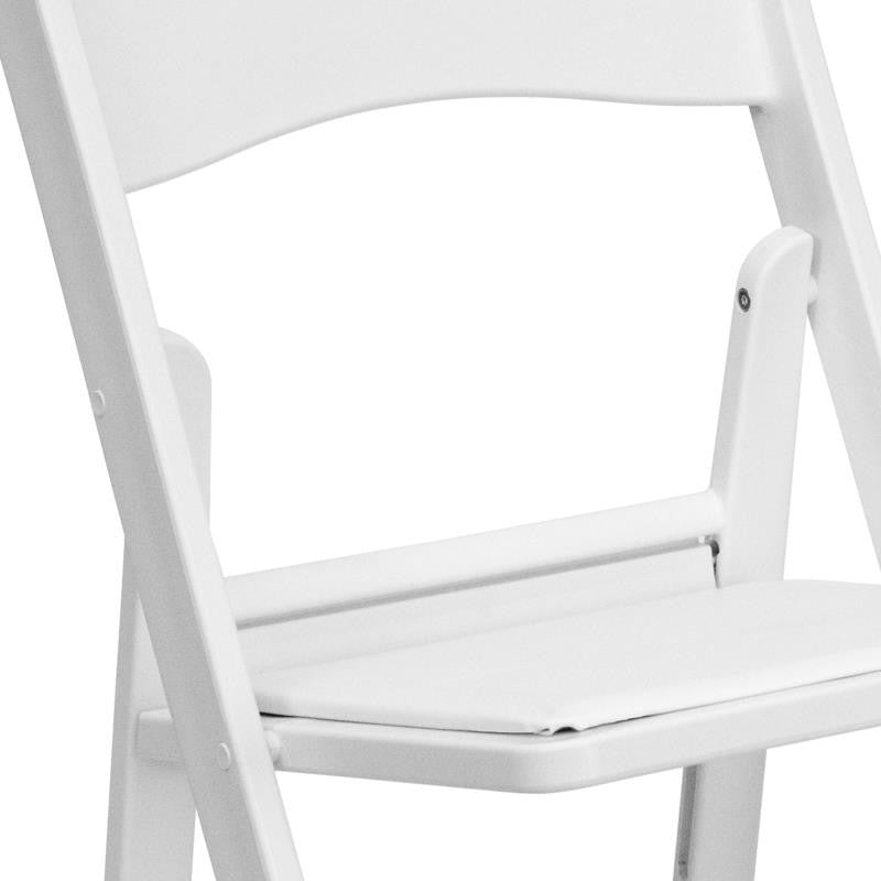 2 Pack 1000 LB Weight Capacity Hercules Folding Chair, White