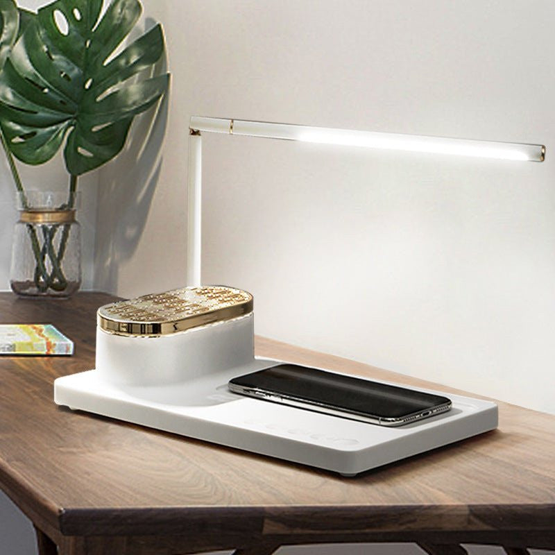 Black/White Aluminum Smart Task Lamp With Bluetooth Music & Wireless Charger, Black