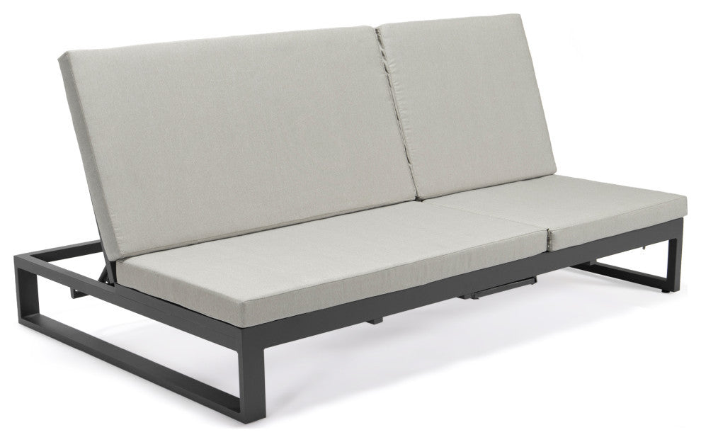LeisureMod Chelsea Convertible 2-in-1 Sofa and Double Chaise Lounge, Beige