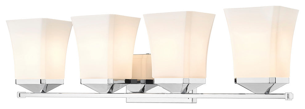 Zlite 1939-4V-CH 4-Light Vanity, Etched Opal