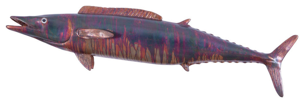 Wahoo Fish Wall Sculpture, Copper Patina