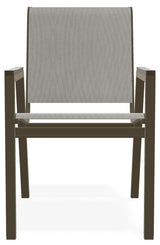 Bazza Sling Stackable Outdoor Dining Chair, Augustine Oyster/Beachwood