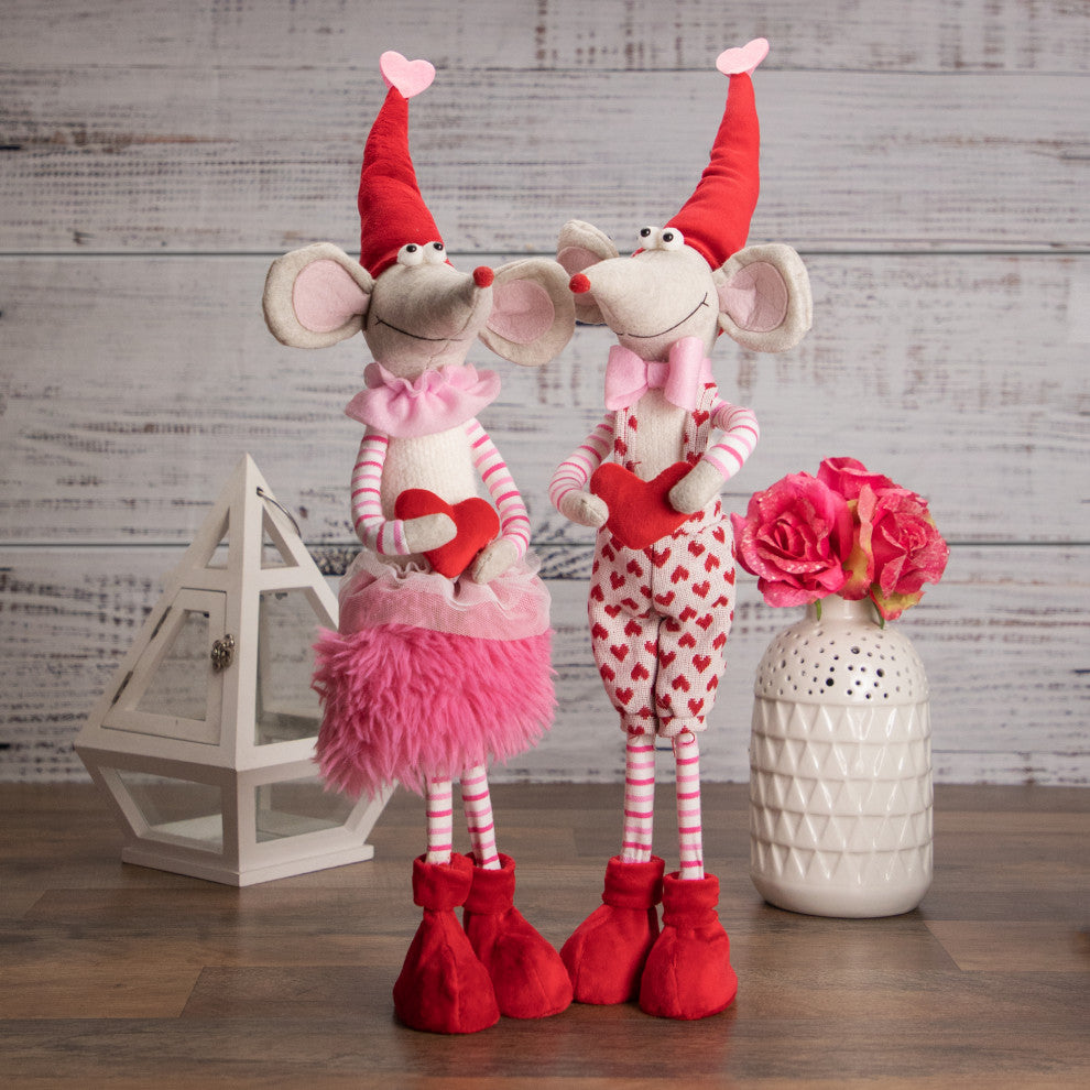 21" Standing Plush Boy Mouse Valentine's Day Figure