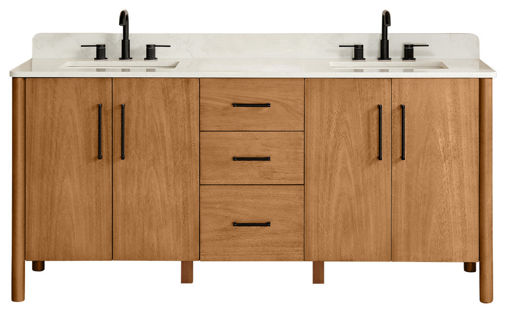 Velora Bathroom Vanity, Mango Brown, 72", No Mirror