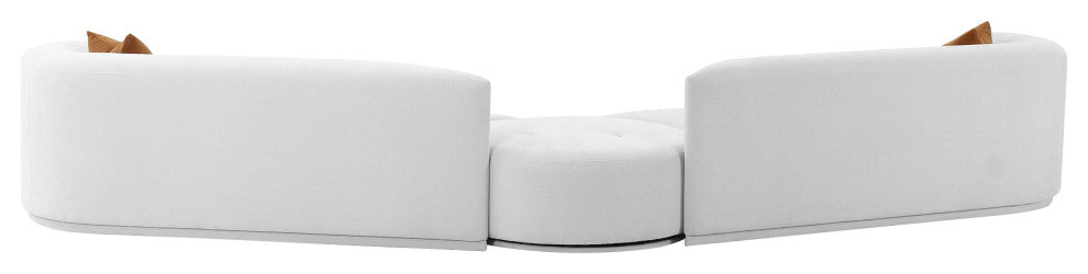 Fickle Grey Velvet 3-Piece Modular Sectional - Grey