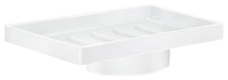 Xtra Porcelain Container Soap Dish, White Porcelain