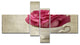 Red Rose in Cup Photography, Floral Canvas Art Print, 60"x32", 4 panels