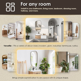 Blinc Novelty Framed Bathroom Wall Mirror, Matte Black, 26"