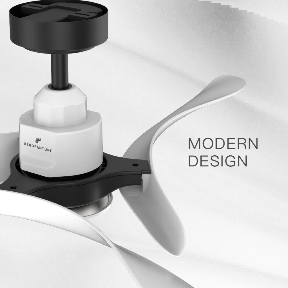 54 in. Indoor White Modern Ceiling Fan with Light
