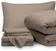 Bare Home 5-Piece Twin Bed-in-a-Bag, Taupe, Taupe