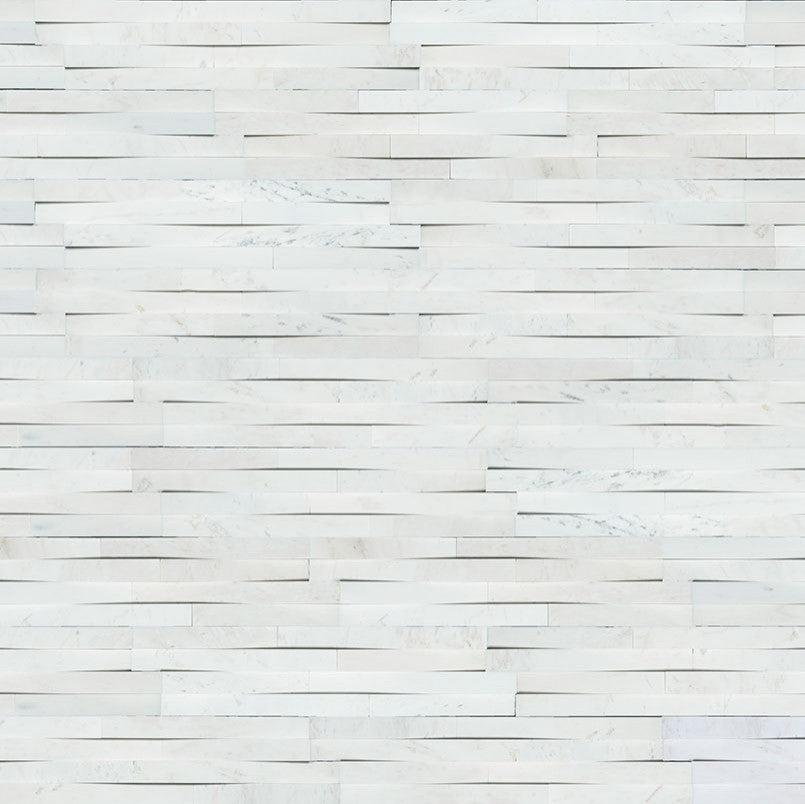 Cosmic White 3D Wave 6X12X6 Corner Ledger Panel, 15 Sft