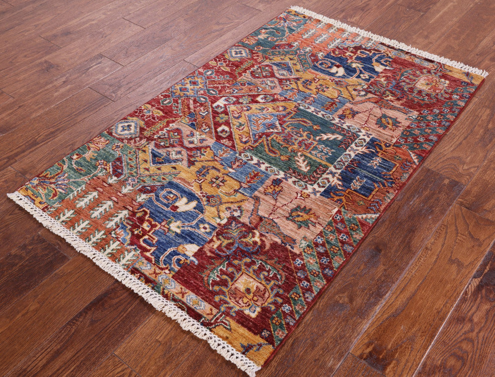 Super Kazak Handmade Wool Rug 2' 8" X 4' 2" Q11247