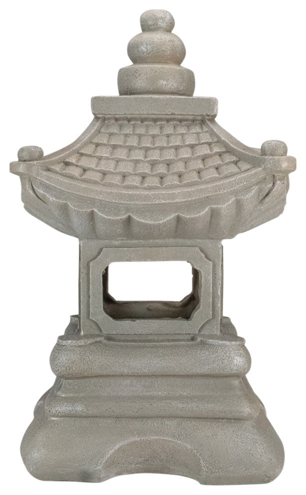 13.5" Dark Gray Pagoda Outdoor Garden Statue