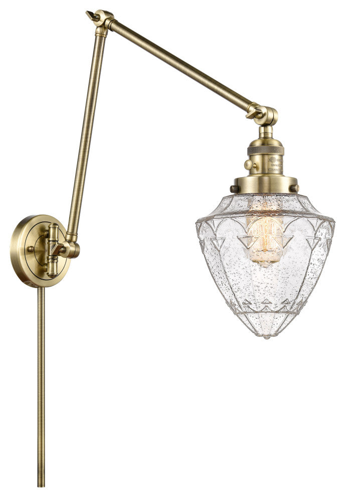 Innovations 238-AB-G664-7-LED 1 Light Swing Arm, Switch, Antique Brass