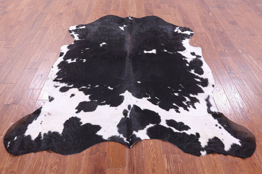 Black and White Natural Cowhide Rug 6' 11" X 6' 1" C2232