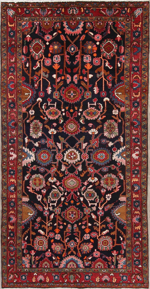 Consigned, Persian Nanaj Wool Hand-Knotted Oriental Area Rug, Blue, 10'3"X5'1"