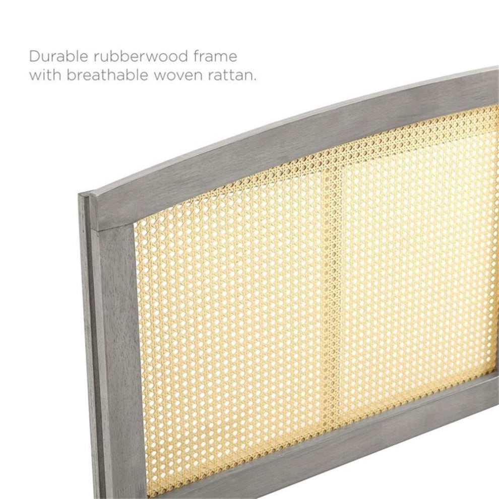 Halcyon Cane Queen Headboard-Gray