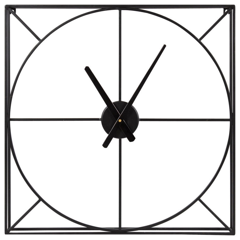 Willet Wall Clock, Black, 22"x22"