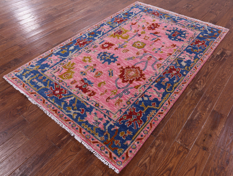Hand Knotted Turkish Oushak Wool Rug 5' 1" X 8' 1" - Q15879