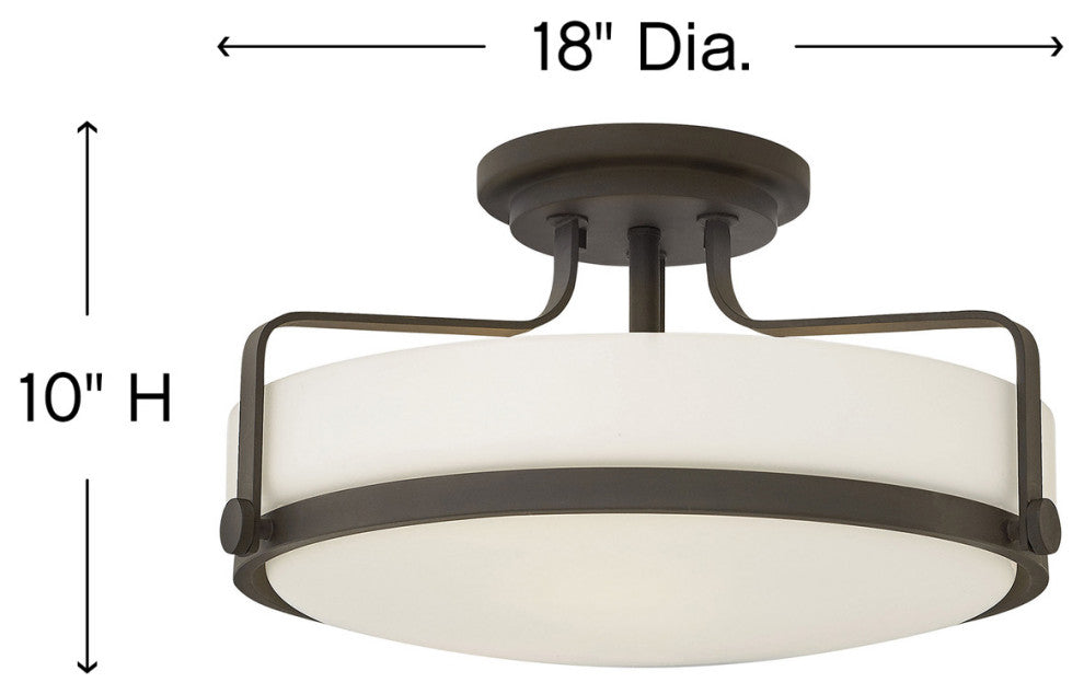 Hinkley Harper Large Semi-Flush Mount, Oil Rubbed Bronze