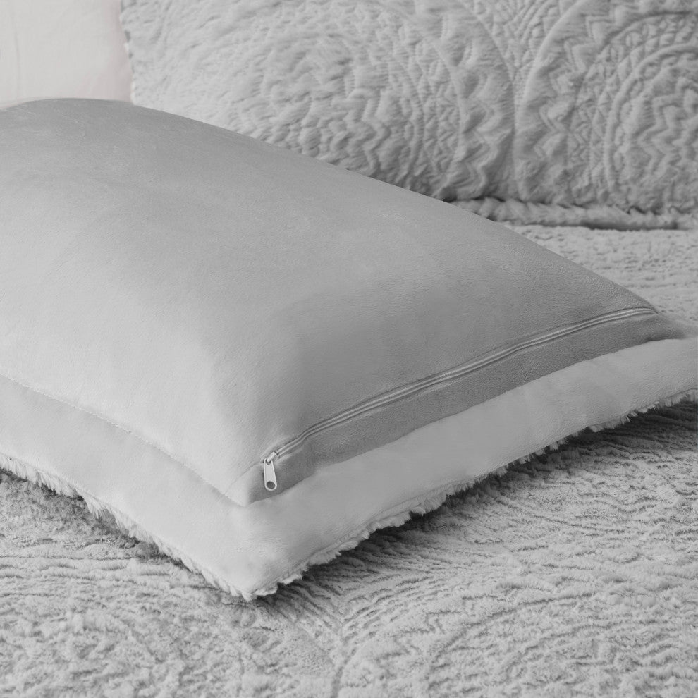 Madison Park Arya Medallion Faux Fur Plush Comforter Mini Set