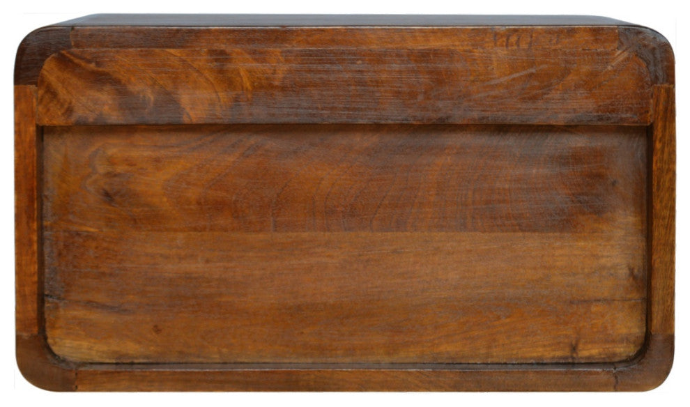 Floating Curved Chestnut Nightstand