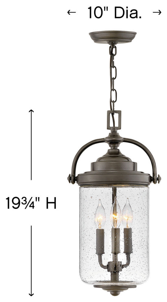 Hinkley Lighting 2752 Willoughby 3 Light 10"W Coastal Elements - Oil Rubbed