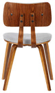 Mick Dining Chair, Walnut Wood and Gray Fabric