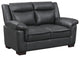 Loveseat with Faux Leather Upholstery, Dark Brown