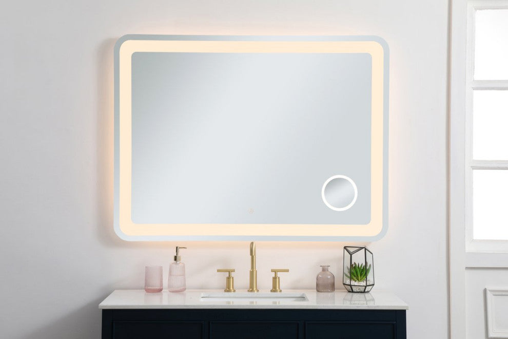 Lucy 36"x48" Hardwired LED Mirror With Magnifier and Color Changing Temperature