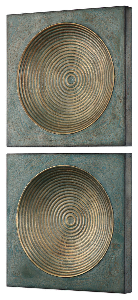 Sybil Antique Gold Squares, Set of 2