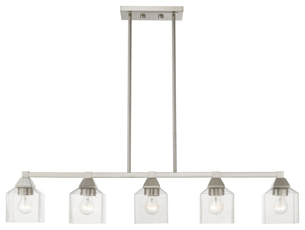 Aragon 5 Light Brushed Nickel Linear Chandelier