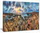 "Rocky With Historic Ruins Evening" Landscape Wall Art, 20"x12"