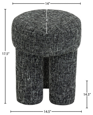 Larson Polyester Upholstered Ottoman/Stool, Black