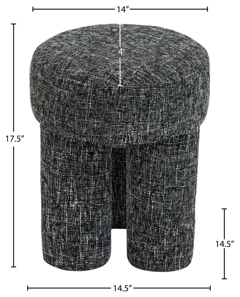 Larson Polyester Upholstered Ottoman/Stool, Black