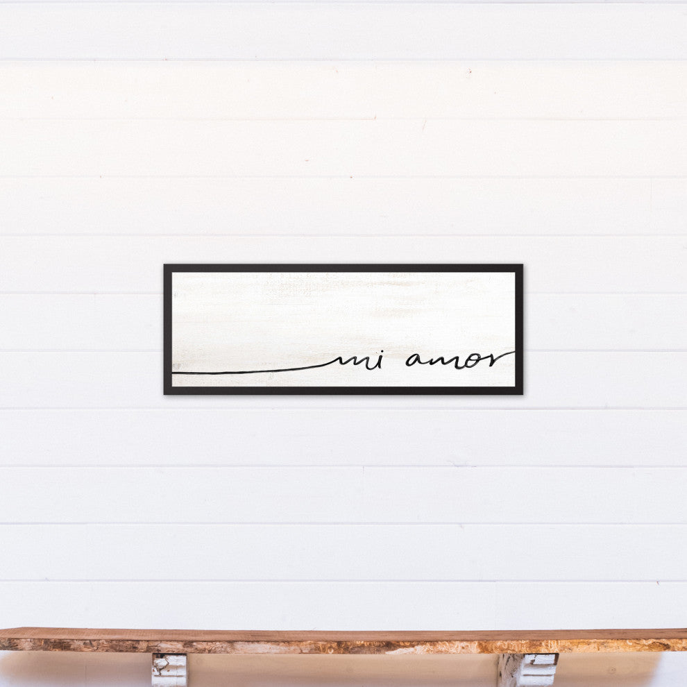 Mi Amor 12x36 Black Framed Canvas