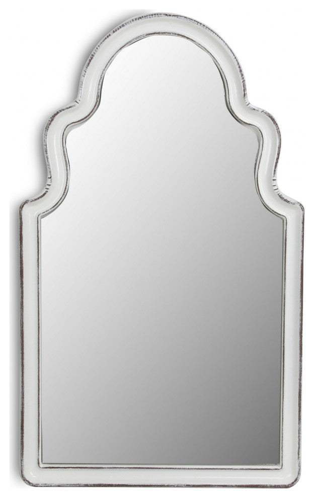 Vintage Curved White Wall Mirror