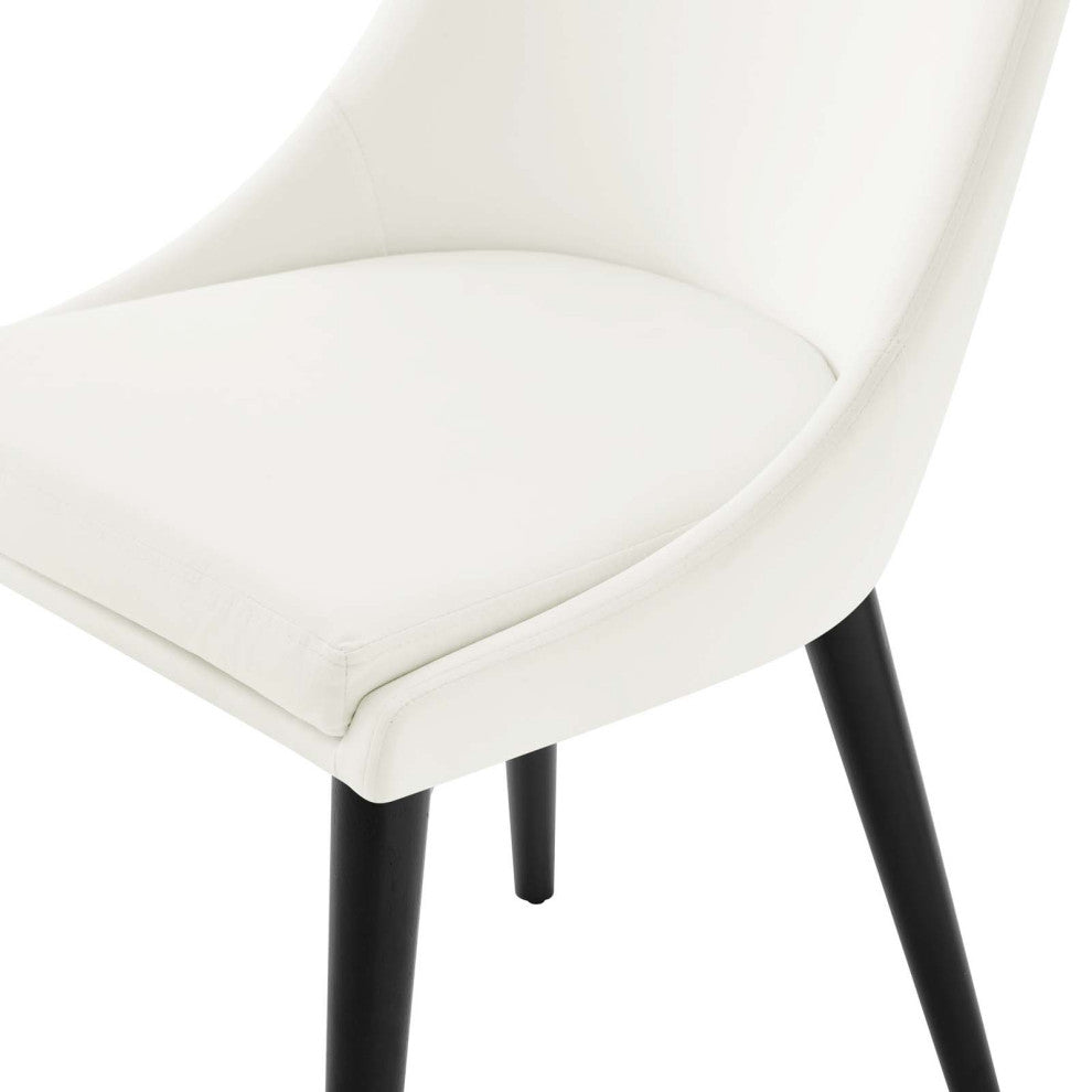 Side Dining Chair, White, Velvet, Modern, Kitchen Bistro Restaurant Hospitality