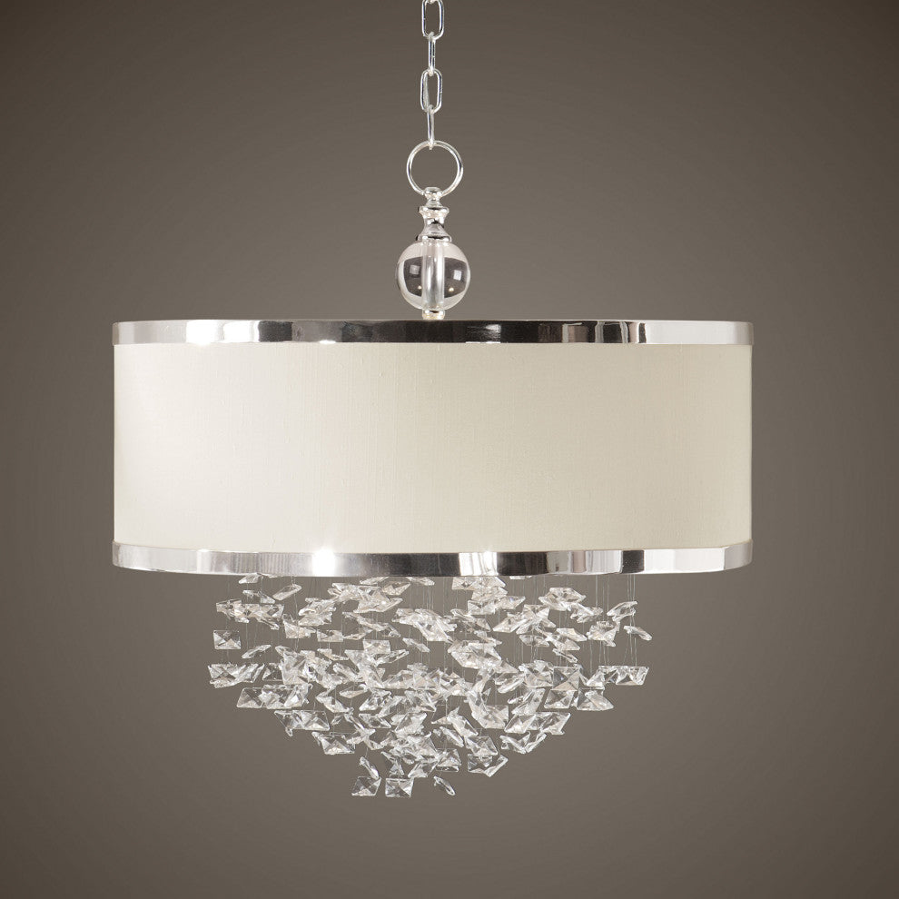 Uttermost Fascination 3-Light Silken Drum Pendant