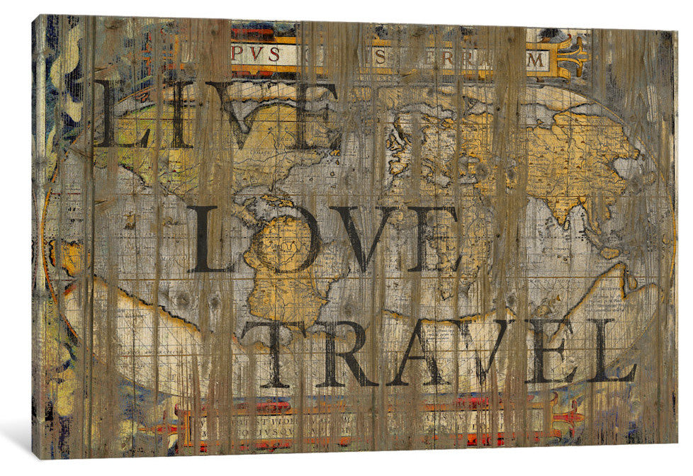 "Live Love Travel Gallery" by Diego Tirigall, 40x26x1.5"