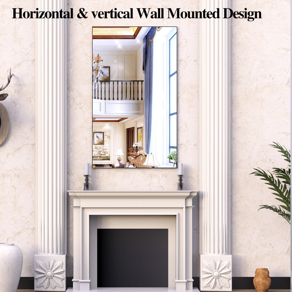 60" x 36" Rectangular Framed Wall Mount Bathroom Vanity Mirror