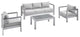 Shore Sunbrella Fabric Outdoor Patio Aluminum 4 Piece Set Silver Gray