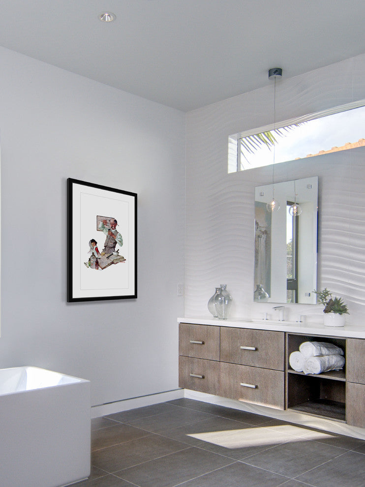 "Pharmacist" Framed Art Print by Norman Rockwell