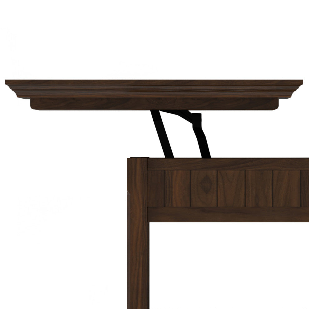 Acadian Solid Wood Lift Top Coffee Table, Brunette Brown