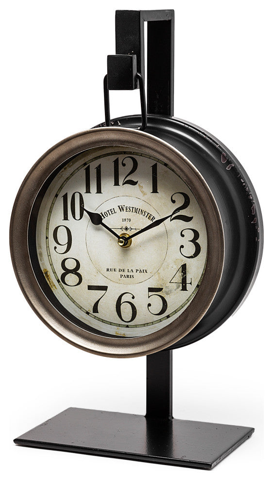 Taxz Metallic Brown Metal Hanging Table Clock