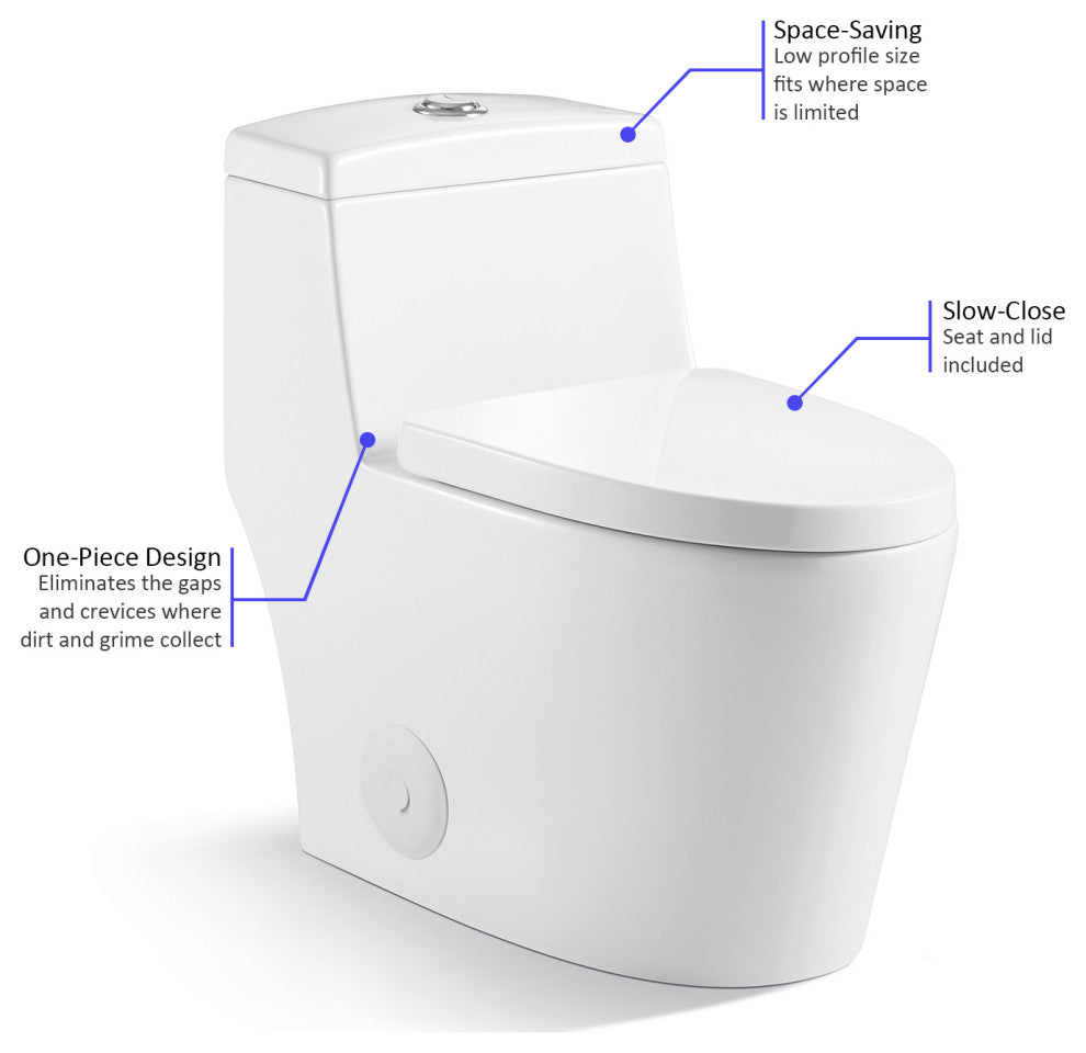 Ceramic Dual Flush One Piece Toilet-Including Toilet Seat