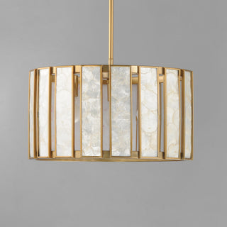Maxim 12803 Miramar 3 Light 18"W Pendant - Capiz / Natural Aged Brass