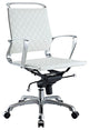 White Vibe Mid Back Leather Office Chair