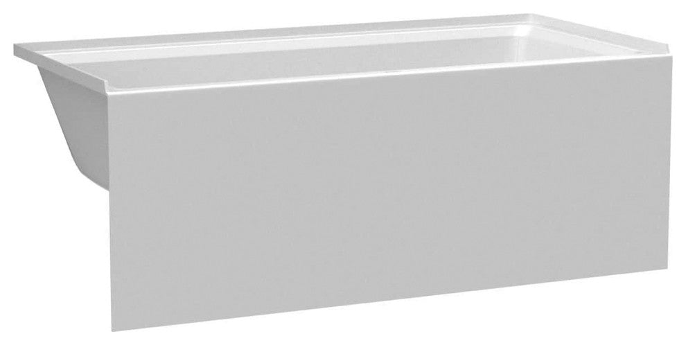 Acrylic Apron Soaking Bathtub, White, 66"x36", Left, Without Drain